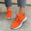 Leichte Damen-Sneaker aus gewebtem Mesh, orange, Größe 7 2