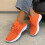 Leichte Damen-Sneaker aus gewebtem Mesh, orange, Größe 7 8