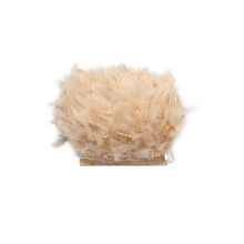 Turkey Feather Trim Natural Khaki 2M 4-6 Inch Width
