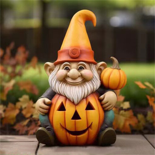 Pumpkin Alien Statue Resin Halloween Decor