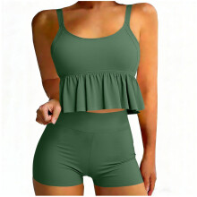 Dames tweedelige bikini set met topje met bandjes en
