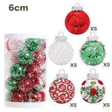 25pcs Black and Gold Christmas Ball Ornaments