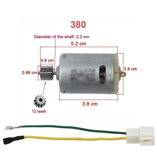 DC-motor til børns elbil 12V 6V 24V 10 tænder