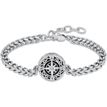 Pulseira Urna Bússola Ajustável em Aço Inoxidável para Cremação