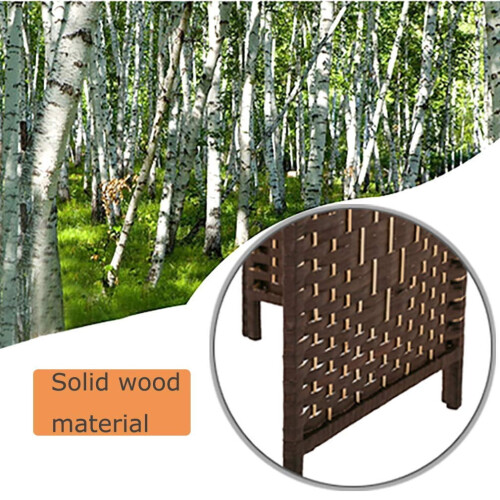 Freestanding Room Divider Brown 4-Panel with Removable 2