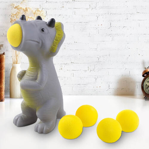 Dinosaur Ball Popper Toy with 5 Soft Foam Balls