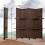 Freestanding Room Divider Brown 4-Panel with Removable 6