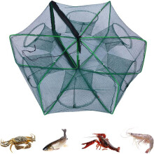 Foldable Fishing Trap Net Auto-Fold Strengthened 6-Hole