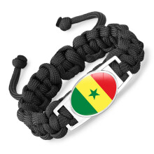 National Flag Paracord Survival Bracelet Black 6.69 Inch