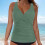 Damen-Bikini-Oberteil mit V-Ausschnitt, einfarbig, gepolstert 1