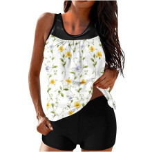 Dames tankini set met hoge taille en ingebouwde bh