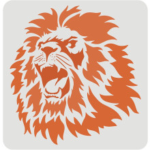 Lion Head Stencil Plastic 11.8 x 11.8 Inch Reusable
