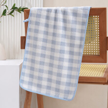 Serviette de bain à carreaux 100 % coton filé à l'anneau, lot de 1