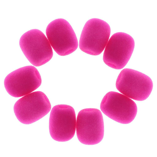 Sponge Lapel Clip Microphone Wind Muff Fuchsia 10 pcs 28 x