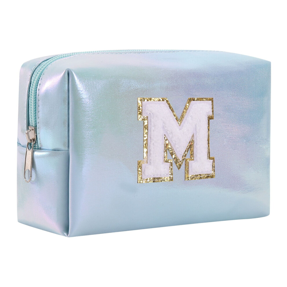 Embroidered Alphabet Travel Makeup Case Hard Shell Large