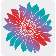 Sunflower stencil reusable for wood floor wall tile acrylic