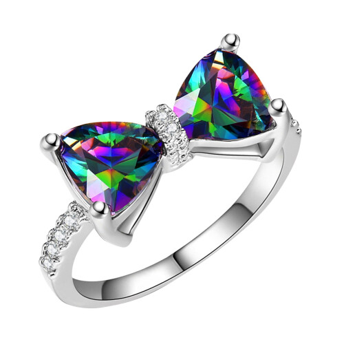 Χρυσό δαχτυλίδι με πέτρες γέννησης για γυναίκες με κυβικά ζιρκόνια και