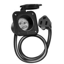 AC Port Plug Weatherproof Flanged Inlet with 18-inch Cord