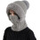 Conjunto feminino 3 em 1: gorro, cachecol e máscara de tricô com forro de lã. 1