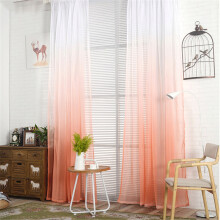 Orange Gradient Tulle Curtain Panel 1 Piece