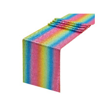 Toalha de mesa brilhante com glitter a laser, 30x180 cm