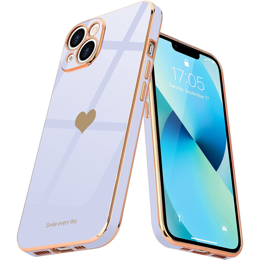 Shockproof Love-Heart Phone Case For Iphone 14 Purple 9132278385273