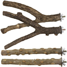 Natural Wood Bird Perch Stand 4 pcs