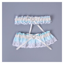 Satin Rhinestone Bow Garter Set for Women