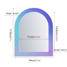 Magnetic Locker Mirror Glass Rectangular 1 Pack