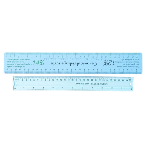 Ceramic Shrinkage Scale Ruler Pottery Measuring Tool 2-Piece 1