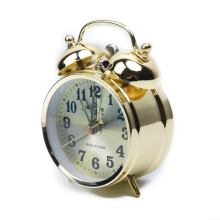 Horseshoe Mechanical Gold Alarm Clock Vintage Manual Wind 7