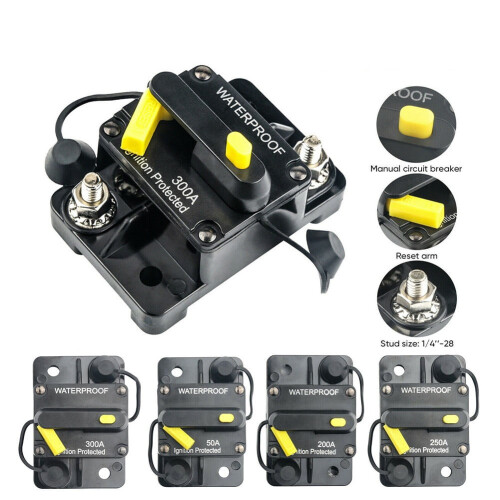 Waterproof Car Circuit Breaker 100A 12V-48V DC 1