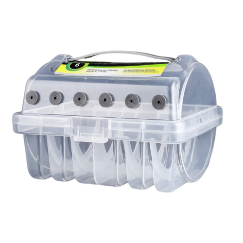 Fishing Tackle Box with 6 Clear Compartments for Line