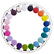 Enamel Metal Pacifier Clip Round 21 pcs