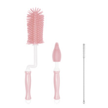 Flaschenbürsten-Set aus Silikon, 360 drehbar, für Strohhalme, Babyflaschen