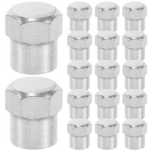 Stainless Steel Tire Valve Stem Caps Silver 20 Pcs