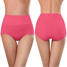 Womens Underwear Seamless High Waisted Briefs Stretch No Show Breathable Full Coverage Solid Color Ladies Panties