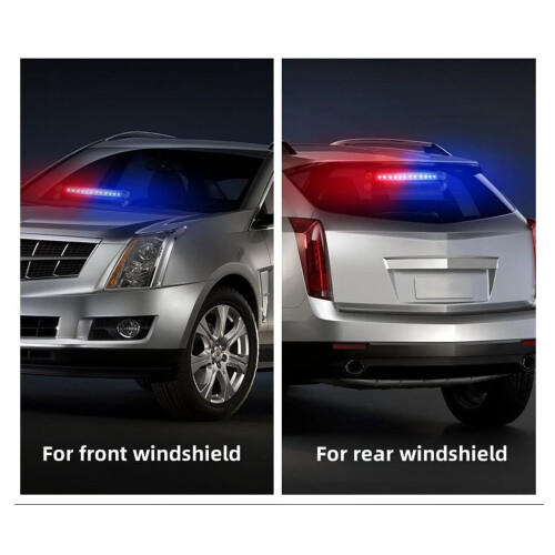 Emergency Strobe Light Bar Red Blue 12-LED 12V 2