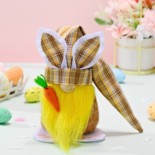 Easter Bunny Doll White Beard Carrot Decoration