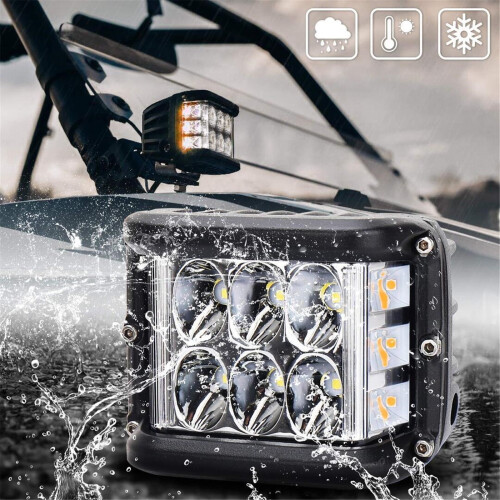 LED Strobe Pods Flood/Spot Combo 36W Amber/White