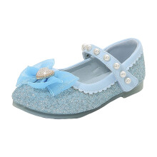 Girls' Glitter Mary Jane Dress Shoes Blue Size 11-11.5