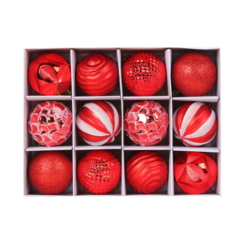 Christmas Balls Decorations Red Painted 2.36 Inch
