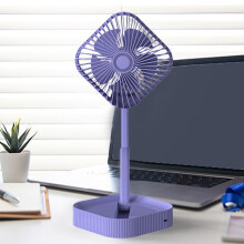 Ventilador de chão dobrável de 6 polegadas com 3 velocidades de vento e bateria de 1200mAh.