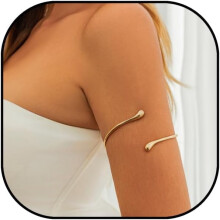 Pulseira dourada ajustável para o braço, estilo flor, para mulheres.