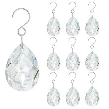 Clear Glass Crystal Teardrop Ornaments 10 pcs