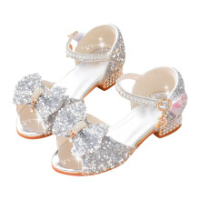 Girls' Clear Sparkle Jelly Sandals with Bow Mary Jane Style
