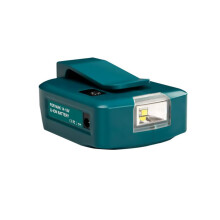 USB power source for 14.4V–18V Li-ion batteries, dual USB