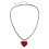 Punainen lasinen sydänriipus kaulakoru solisluulle 1