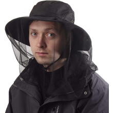 Zonnehoed met afneembaar net voor het hoofd en UV-bescherming.