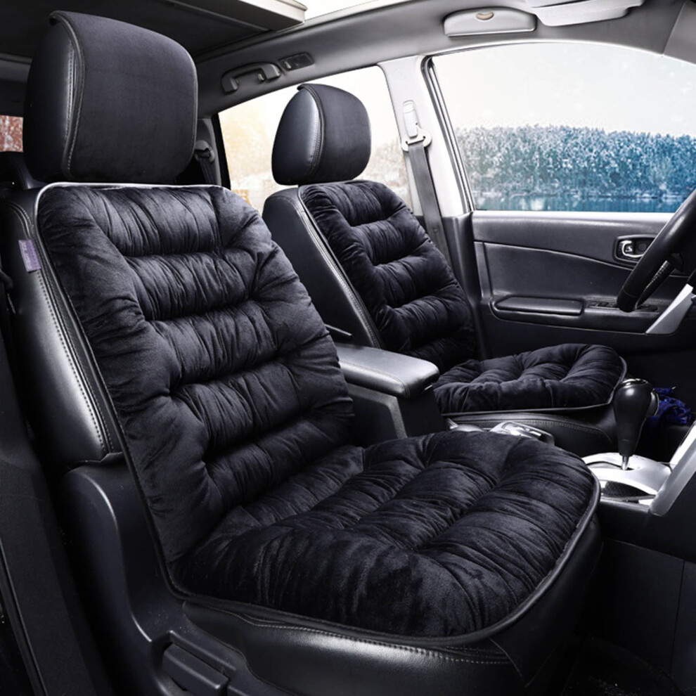 Plush Car Seat Cushion Set Bottom And Backrest Universal 9097180147350